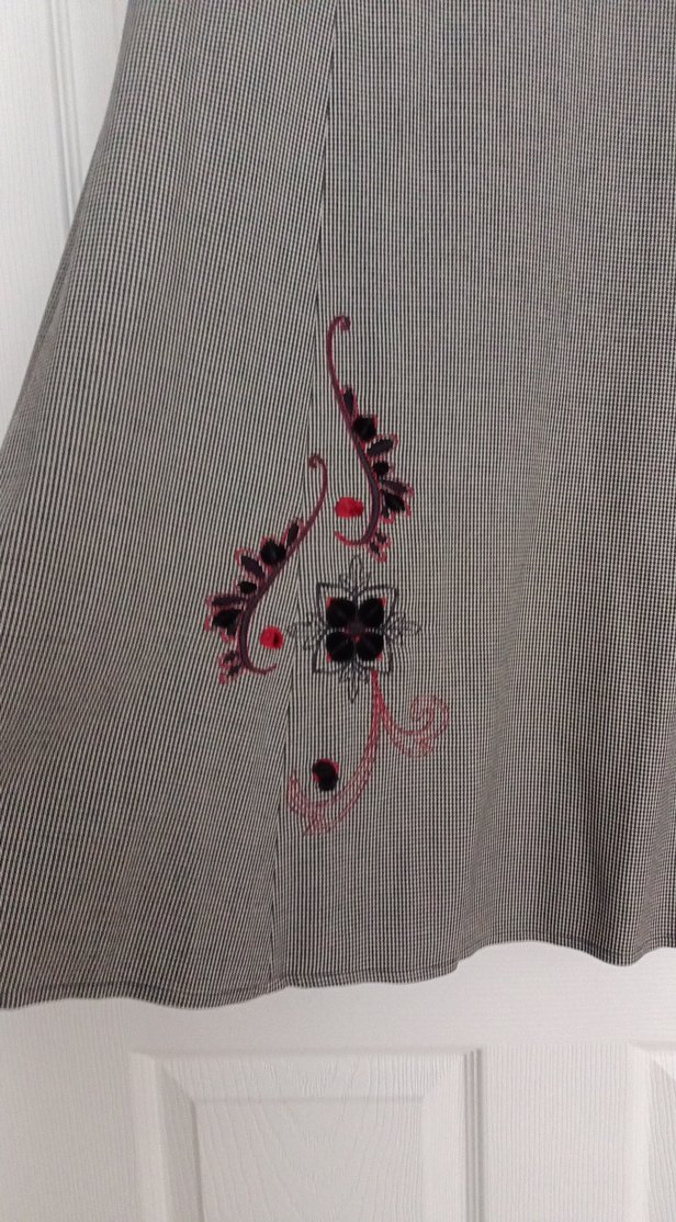 İşlemeli kazayağı kumaş parçalı Etek - Görsel 3