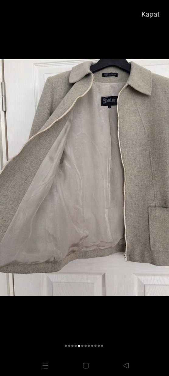 Selen marka gri renk kaşe kumaş takım - Görsel 5