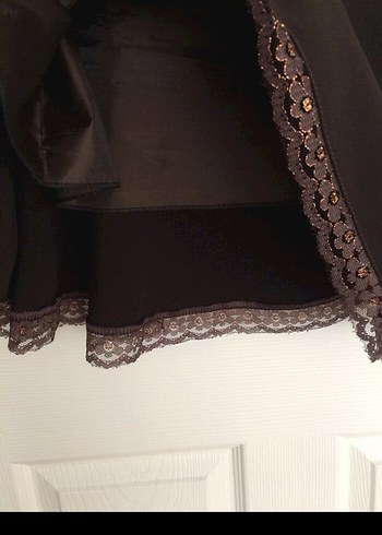 Kahverengi kloş krep etek - Görsel 5