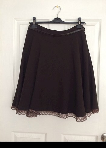 Kahverengi kloş krep etek - Görsel 2