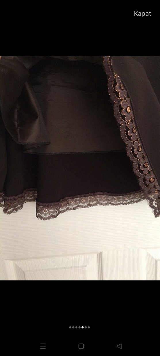 Kahverengi kloş krep etek - Görsel 5