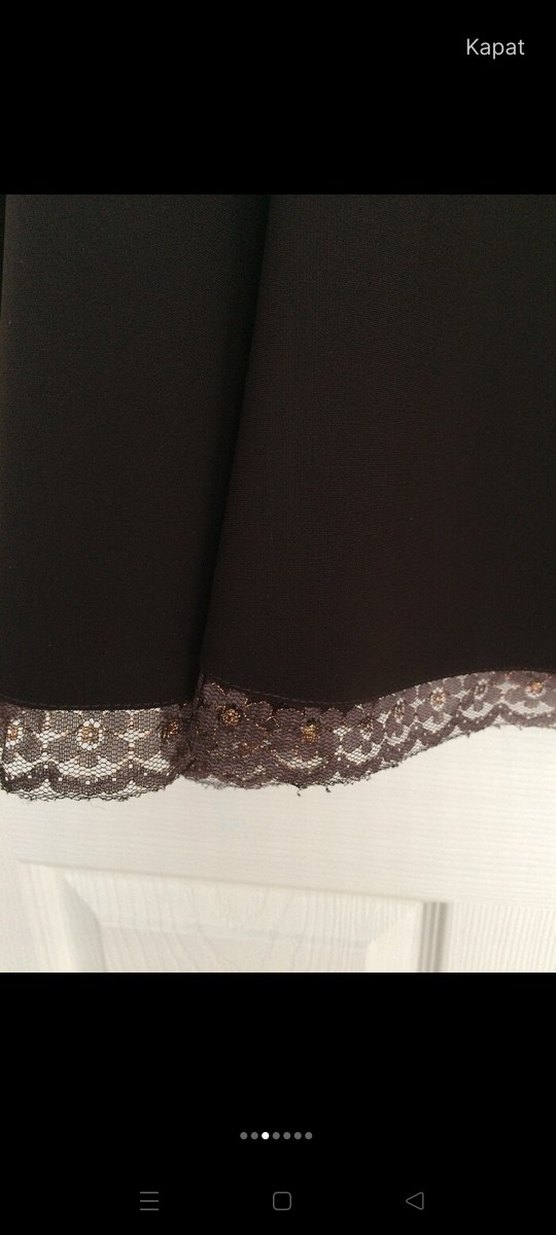 Kahverengi kloş krep etek - Görsel 3