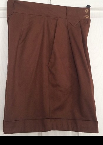 Kahverenk kışlık Şort etek - Görsel 5