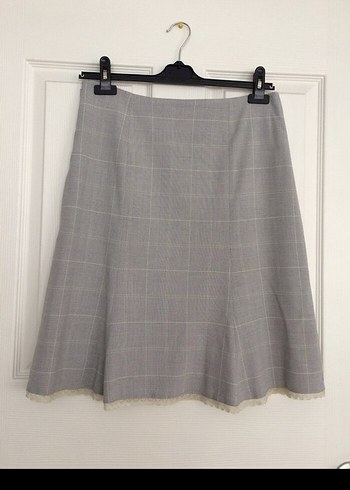 Kareli parçalı çan Etek - Görsel 2