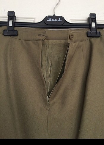 İpekiş gabardin haki yeşil mini etek - Görsel 5