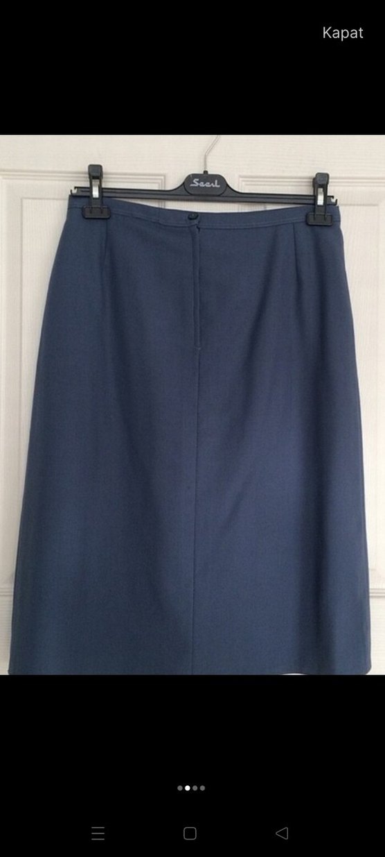 Gabardin kumaş midi Etek - Görsel 2