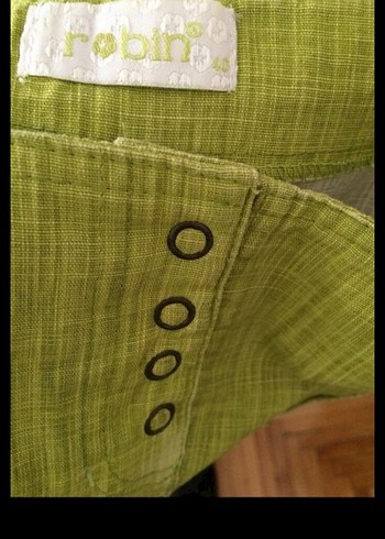 Yeşil Keten, korsajlı katlı Etek - Görsel 4