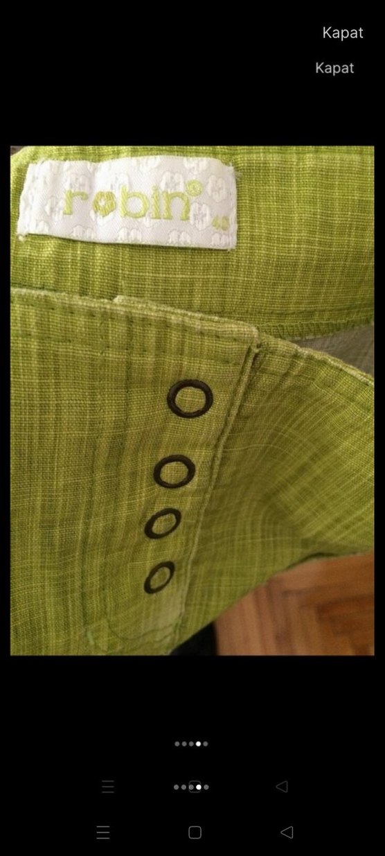 Yeşil Keten, korsajlı katlı Etek - Görsel 4