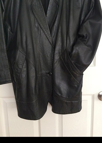 Siyah Hakiki Deri Kadın Ceket - Görsel 2