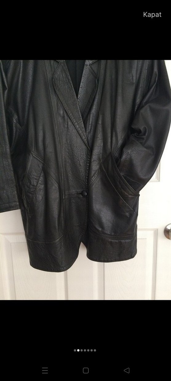 Siyah Hakiki Deri Kadın Ceket - Görsel 2