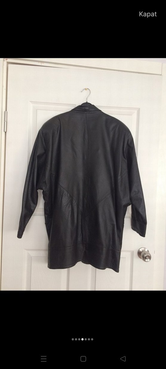 Siyah Hakiki Deri Kadın Ceket - Görsel 4
