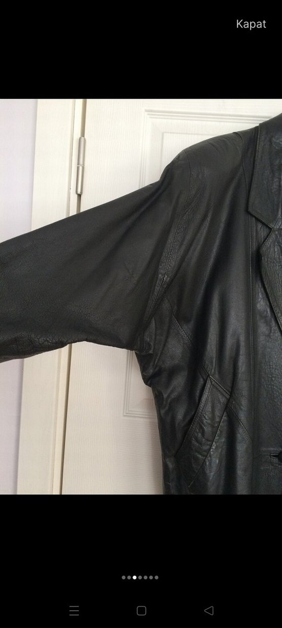 Siyah Hakiki Deri Kadın Ceket - Görsel 3