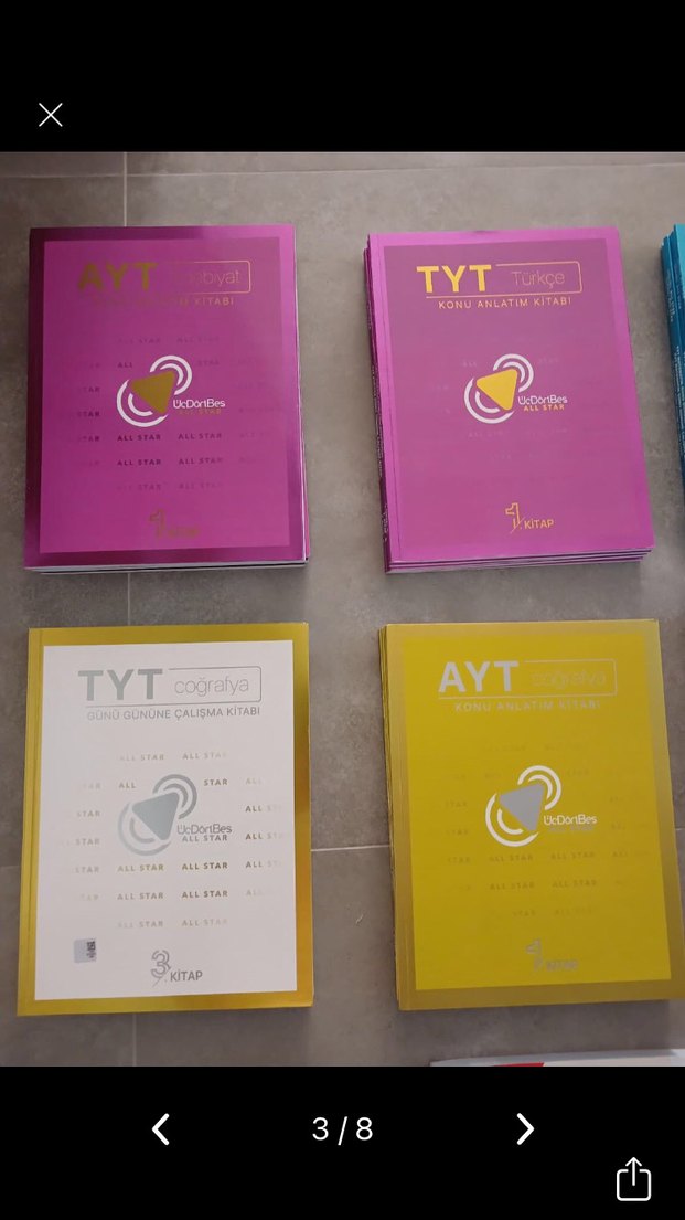 Üç dört beş yks test kitabı - Görsel 3