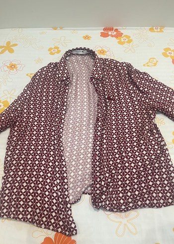 xl Beden Bordo Bohem V Yaka Uzun Kollu Kadın Gömlek