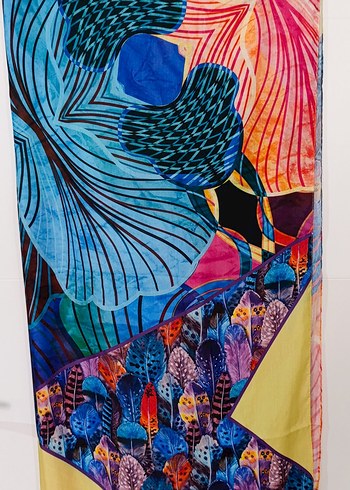 Renkli Bohem Kadın Fular - Görsel 5