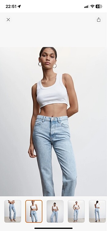 Mango Mango yüksek bel yırtmaçlı jean