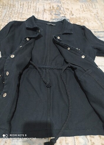 s Beden siyah Renk Siyah kot belden bağlamalı ceket