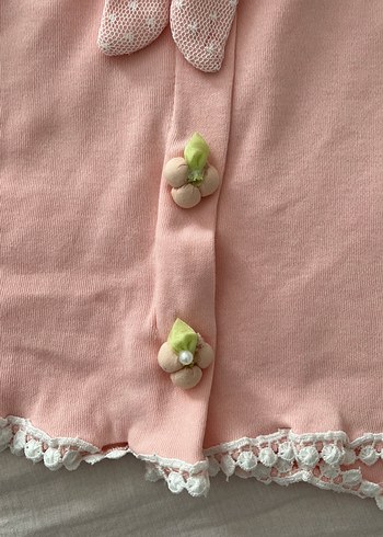 Kız Çocuk Pembe Kapüşonlu Fırfırlı Panço - Görsel 3