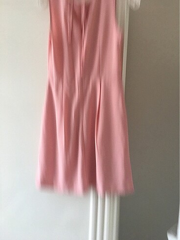 Diz üstü sırtı ip modelli cepli elbise - Görsel 6