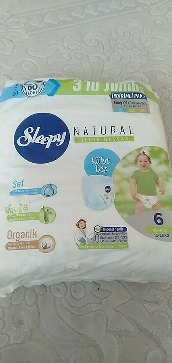 Sleppy Natural 6 numara Külot Bez