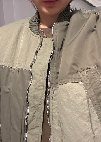 Zara haki yeşil bomber ceket - Görsel 4