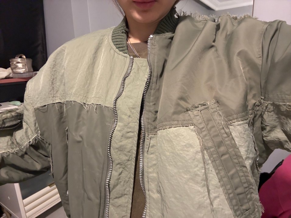 Zara haki yeşil bomber ceket - Görsel 4