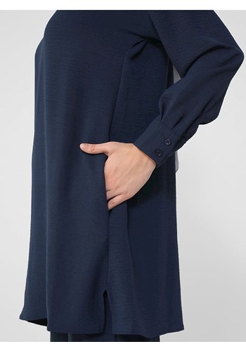 Refka Lacivert Kadın Uzun Kollu Minimalist Takım - Görsel 3