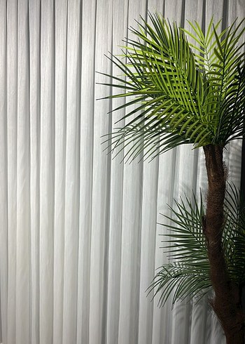 Gri Beyaz Düz Modern Tül Perde metrekare fiyatı 200 TL - Görsel 2