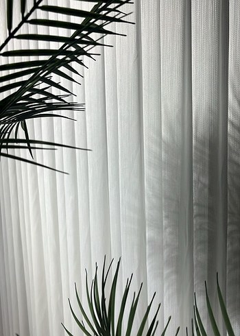 Gri Beyaz Düz Modern Tül Perde metrekare fiyatı 200 TL - Görsel 3