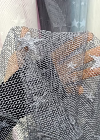 Nakışlı Gri Tül Perde metresi 200 tl - Görsel 3