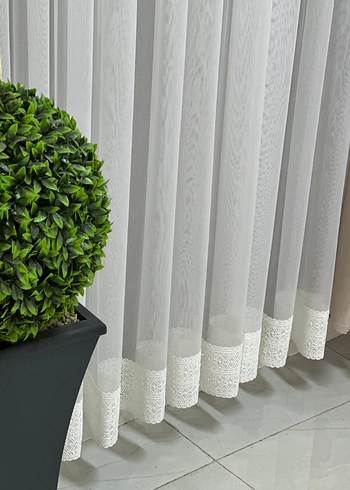 Bej Gri Nakışlı Modern Klasik Perde - Görsel 6