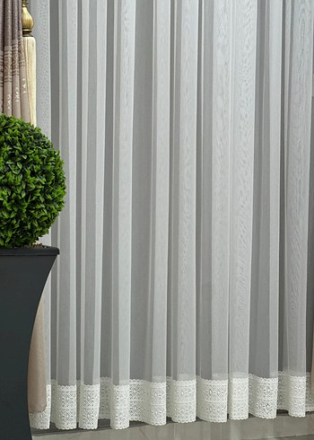 Bej Gri Nakışlı Modern Klasik Perde - Görsel 2