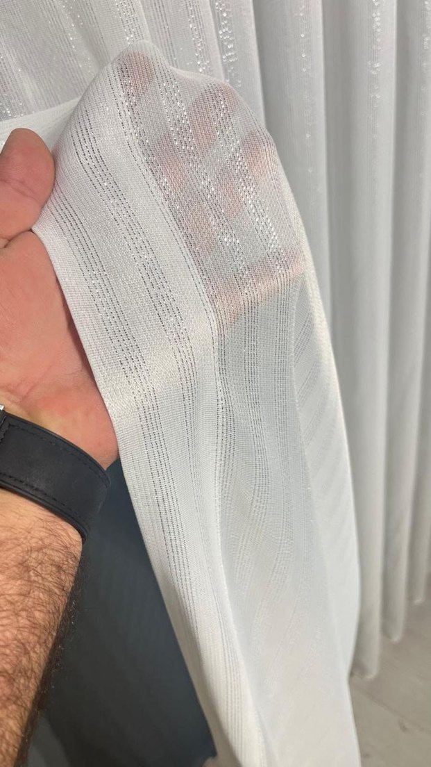 Gümüş geçişli tül perde metrekare fiyatı 195tl - Görsel 5