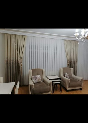 Nakışlı Gri-Mavi Fon Perde - Görsel 5