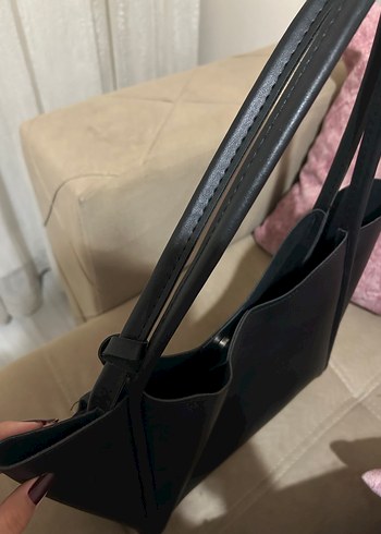 Siyah Deri Minimalist Kadın Çanta - Görsel 3