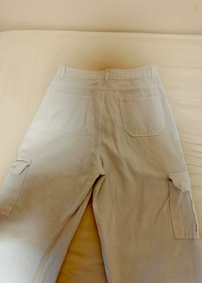 Beyaz Kargo Pantolon  - Görsel 5