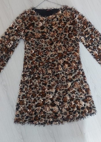 Kahverengi Kürklü Bohem Kadın Elbise yada Tunik - Görsel 3