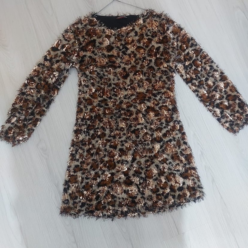 Kahverengi Kürklü Bohem Kadın Elbise yada Tunik - Görsel 3