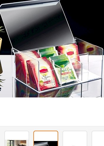 Çok Bölmeli Şeffaf Makyaj yada bitki çayı Organizer Kutusu - Görsel 2