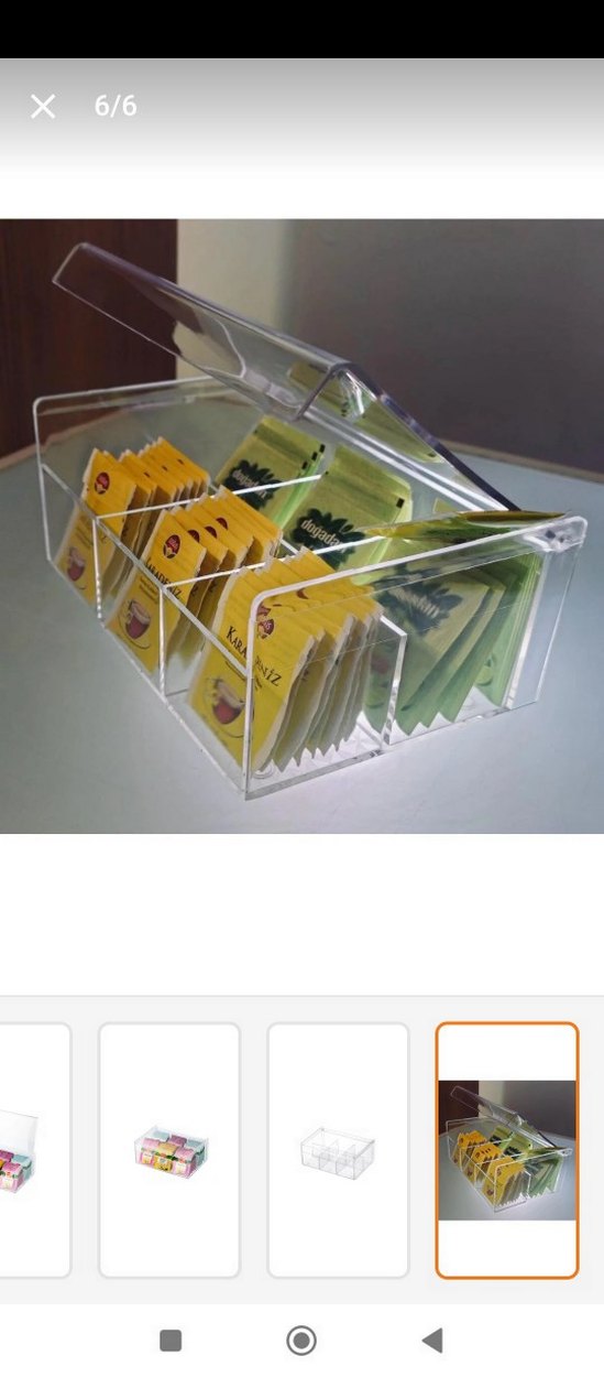 Çok Bölmeli Şeffaf Makyaj yada bitki çayı Organizer Kutusu - Görsel 4