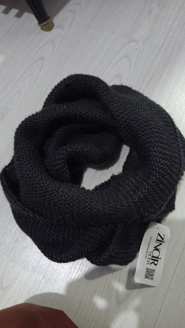 Kadın Antrasit Örgü  Boyunluk - Görsel 2