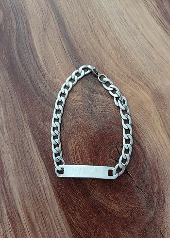 İsim Yazılı Zincir Detaylı Bileklik - Görsel 5