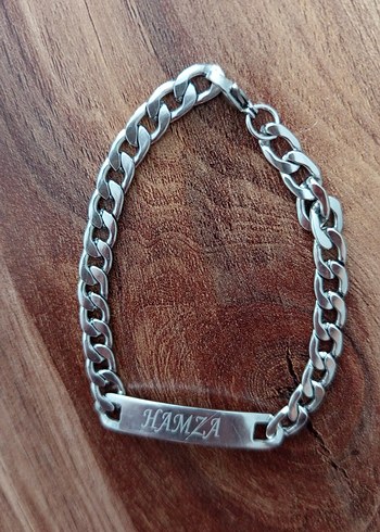 İsim Yazılı Zincir Detaylı Bileklik - Görsel 2