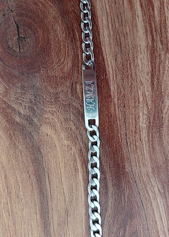 İsim Yazılı Zincir Detaylı Bileklik - Görsel 3