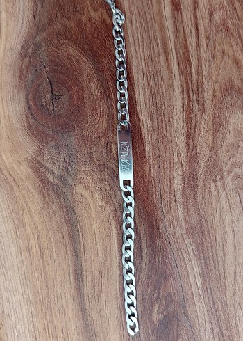 İsim Yazılı Zincir Detaylı Bileklik - Görsel 4