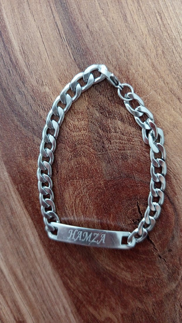 İsim Yazılı Zincir Detaylı Bileklik - Görsel 2