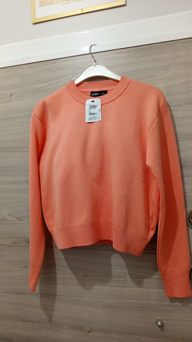 Somon Kısa Kesim Kadın Kazak - Görsel 3