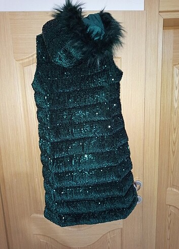 Pul payet şişme mont - Görsel 7