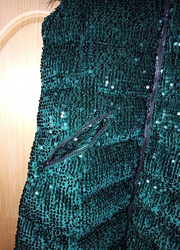 Pul payet şişme mont - Görsel 8