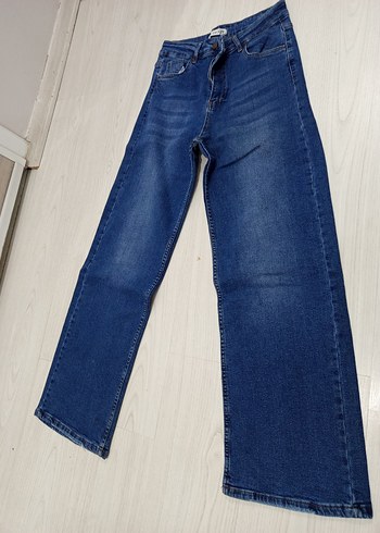 Diğer Koyu Mavi Yuksek Bel Denim Jean